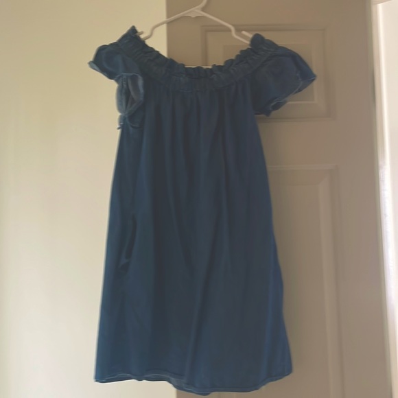 Anthropologie Dresses & Skirts - Anthropologie off the shoulder denim mini dress